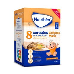 NUTRIBÉN Papilla 8 Cereales con Miel Y Galletas María