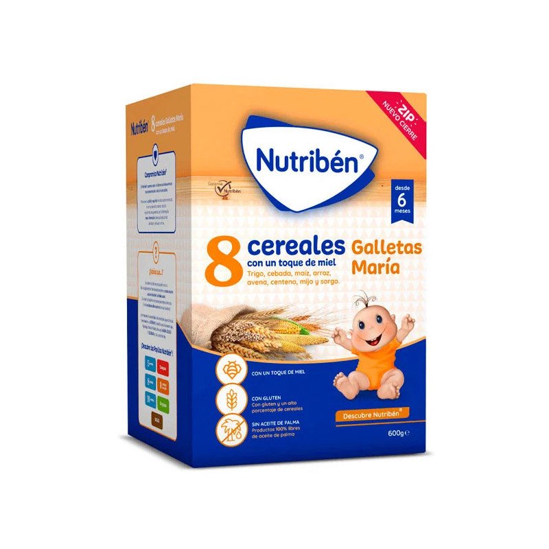NUTRIBÉN Papilla 8 Cereales con Miel Y Galletas María