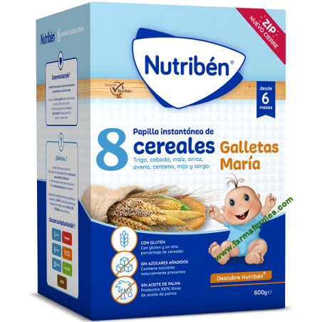 Nutribén Papilla 8 Cereales Galletas María 600g